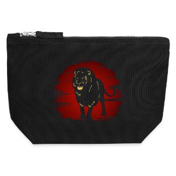 Lion In The Dark - Canvas Zip Pouch 12 x 13 cm - black - Front