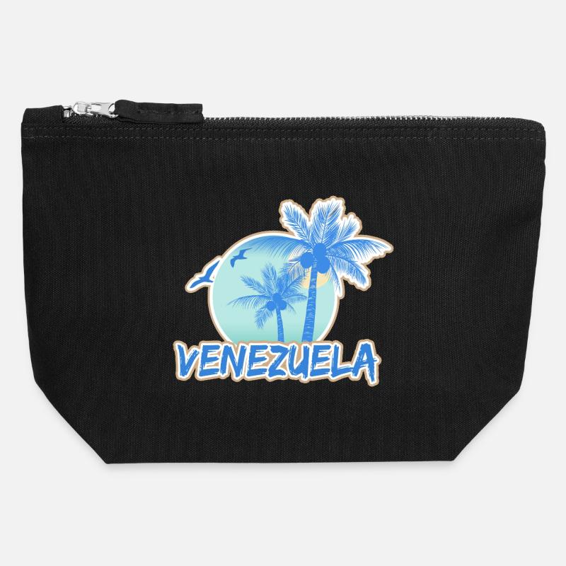 Venezuela als Urlaub - Canvas Reißverschluss-Täschchen (12 x 13 cm) - Schwarz