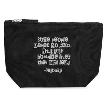 Typographie des citations grunge de Bukowski - Pochette zippée en toile 12 x 13 cm - noir - Devant