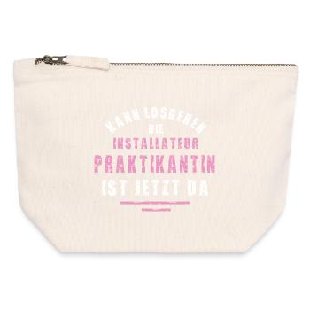 Stage de remerciement pour le stagiaire plombier - Pochette zippée en toile 12 x 13 cm - blanc naturel - Devant