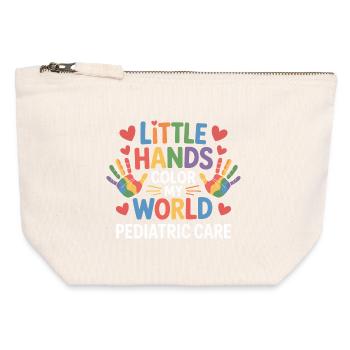 Little Hands Color My World - Canvas Reißverschluss-Täschchen (12 x 13 cm) - Naturweiß - Vorne