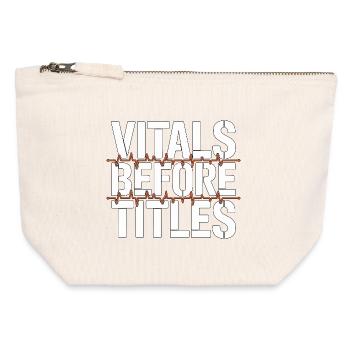 Constantes vitales de l’infirmière en soins intensifs avant les titres Soins intensifs - Pochette zippée en toile 12 x 13 cm - blanc naturel - Devant
