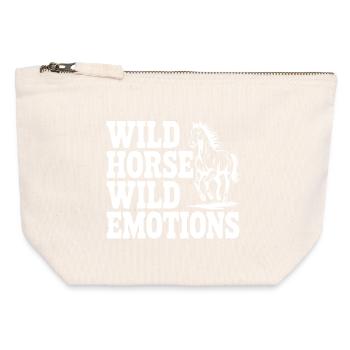 Wildpferd, wilde Gefühle - Canvas Reißverschluss-Täschchen (12 x 13 cm) - Naturweiß - Vorne