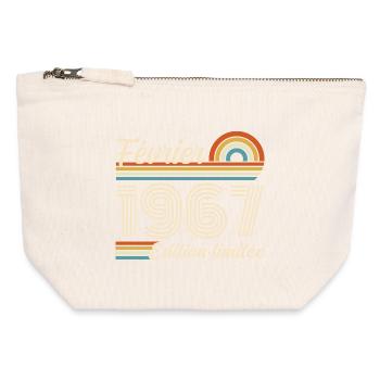 Born in February 1967 | 59th Anniversary - Canvas Zip Pouch 12 x 13 cm - nature - Front