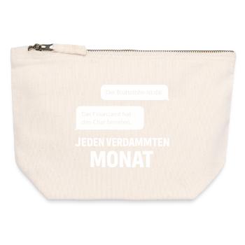 Tax office enters the chat - Canvas Zip Pouch 12 x 13 cm - nature - Front
