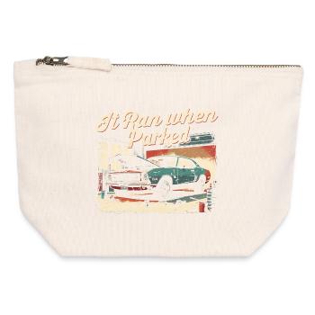 Auto Restauration It Ran When Parked - Canvas Zip Pouch 12 x 13 cm - nature - Front