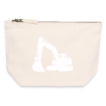 Excavator silhouette for building design - Canvas Zip Pouch 12 x 13 cm - nature - Front