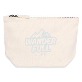 Wanderfull Life, Wortspiel wandern Bergabenteuer - Canvas Reißverschluss-Täschchen (12 x 13 cm) - Naturweiß - Vorne