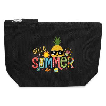Ananassonne Heller Sommer - Canvas Reißverschluss-Täschchen (12 x 13 cm) - Schwarz - Vorne