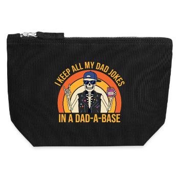I Keep All My Dad Jokes in A Dad-a-Base Skeleton  - Canvas Zip Pouch 12 x 13 cm - black - Front