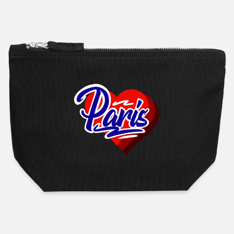 Paris - Canvas Zip Pouch 12 x 13 cm - black