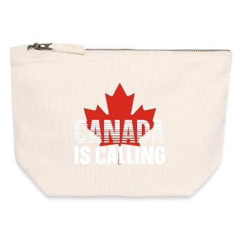 Canada - Pochette zippée en toile 12 x 13 cm - blanc naturel - Devant