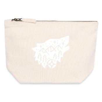 nature totem white wolf - Canvas Zip Pouch 12 x 13 cm - nature - Front