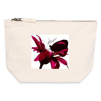 Magic butterfly red - Canvas Zip Pouch 12 x 13 cm - nature - Front