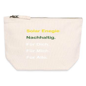 Solar Enegie für alle. Autarker Solarstrom Speiche - Canvas Reißverschluss-Täschchen (12 x 13 cm) - Naturweiß - Vorne
