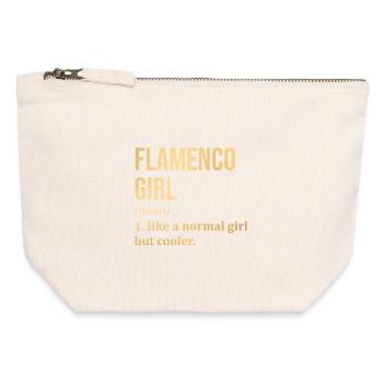 Flamenco Girl Funny Dicton - Pochette zippée en toile 12 x 13 cm - blanc naturel - Devant