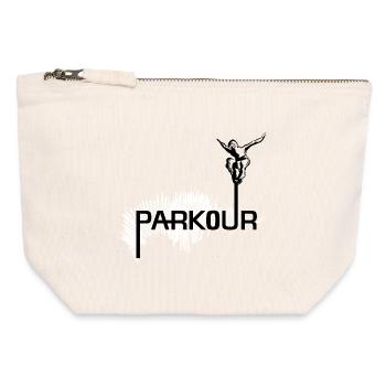 Parkour Ninja - black-white - Canvas Reißverschluss-Täschchen (12 x 13 cm) - Naturweiß - Vorne