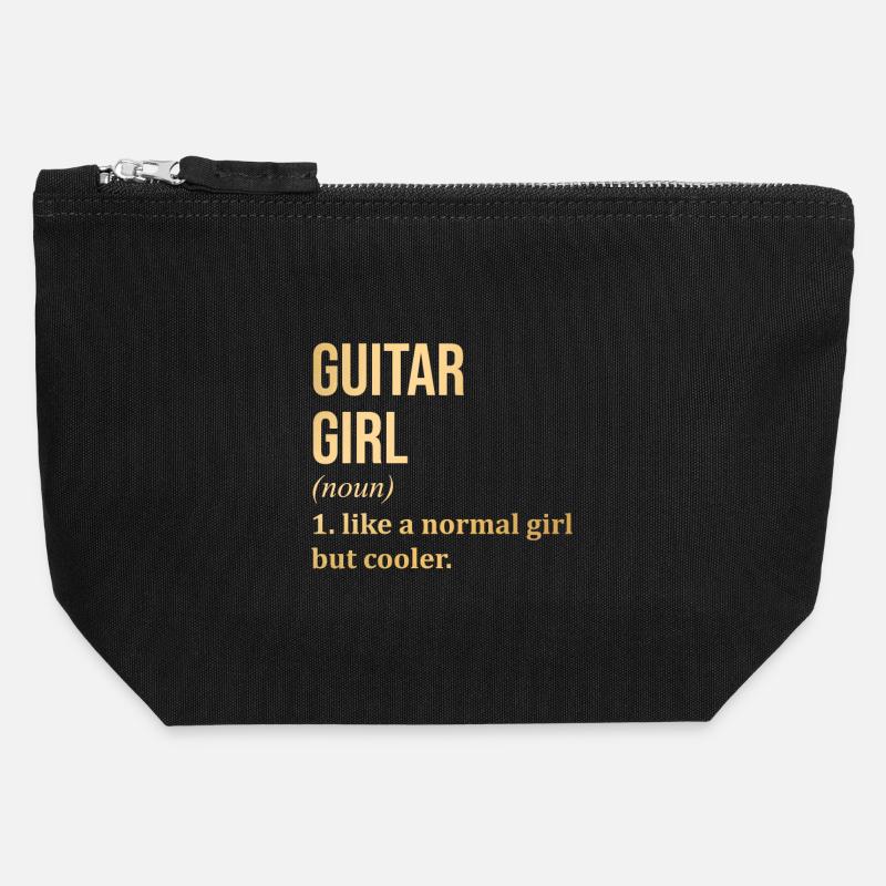 Guitar - Canvas Zip Pouch 12 x 13 cm - black