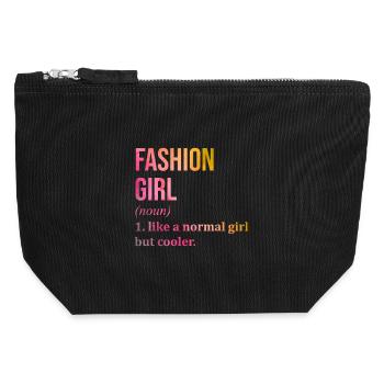 mode - Pochette zippée en toile 12 x 13 cm - noir - Devant