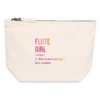 flûte - Pochette zippée en toile 12 x 13 cm - blanc naturel - Devant