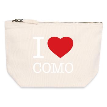 J’ADORE CÔME - Pochette zippée en toile 12 x 13 cm - blanc naturel - Devant