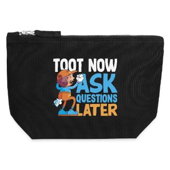 Public Fart Funny Inappropriate - Canvas Zip Pouch 12 x 13 cm - black - Front