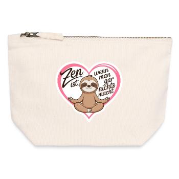 Zen is when you don't do anything at all - Canvas Zip Pouch 12 x 13 cm - nature - Front