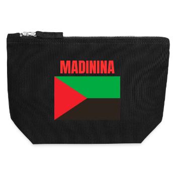T-shirt Madinina drapeau Martinique - Pochette zippée en toile 12 x 13 cm - noir - Devant