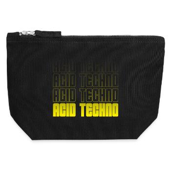 Acid Techno Wiederholung Gradient - Canvas Reißverschluss-Täschchen (12 x 13 cm) - Schwarz - Vorne