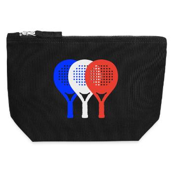 padel-france2 - Canvas Zip Pouch 12 x 13 cm - black - Front