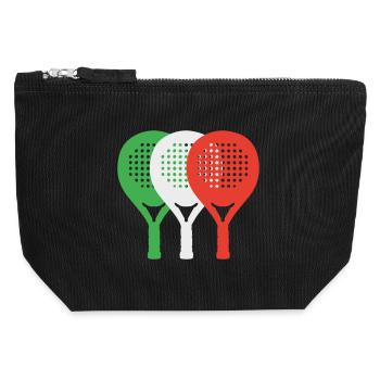 padel-italia2 - Canvas Zip Pouch 12 x 13 cm - black - Front