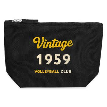 Vintage 1959 – Club de volley-ball Rétro Année de naissance - Pochette zippée en toile 12 x 13 cm - noir - Devant