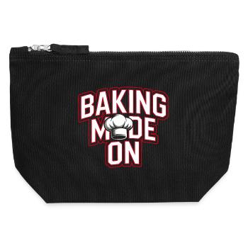 Backen Modus An - Kochhut Design - Canvas Reißverschluss-Täschchen (12 x 13 cm) - Schwarz - Vorne