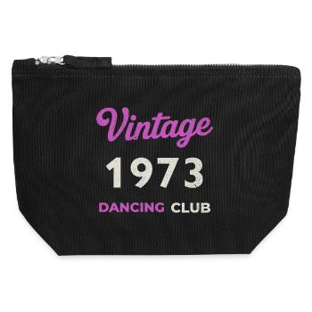 Vintage 1973 – Dancing Club Retro Année de naissance - Pochette zippée en toile 12 x 13 cm - noir - Devant