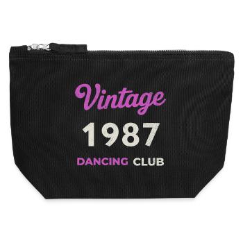 Vintage 1987 – Dancing Club Retro Geburtsjahr - Canvas Reißverschluss-Täschchen (12 x 13 cm) - Schwarz - Vorne