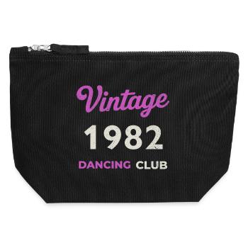 Vintage 1982 – Dancing Club Retro Geburtsjahr - Canvas Reißverschluss-Täschchen (12 x 13 cm) - Schwarz - Vorne