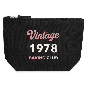 Vintage 1978 – Baking Club Retro Geburtsjahr - Canvas Reißverschluss-Täschchen (12 x 13 cm) - Schwarz - Vorne