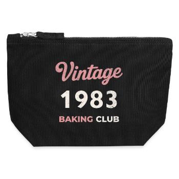 Vintage 1983 – Baking Club Retro Geburtsjahr - Canvas Reißverschluss-Täschchen (12 x 13 cm) - Schwarz - Vorne