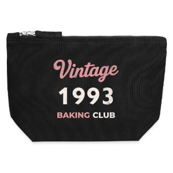 Vintage 1993 – Baking Club Retro Geburtsjahr - Canvas Reißverschluss-Täschchen (12 x 13 cm) - Schwarz - Vorne