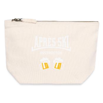 Après-Ski Instructor (Bier Apres Ski Konkav NEG2C) - Canvas Reißverschluss-Täschchen (12 x 13 cm) - Naturweiß - Vorne