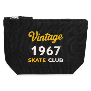 Vintage 1967 Skate Club Retro Geburtsjahr Geschenk - Canvas Reißverschluss-Täschchen (12 x 13 cm) - Schwarz - Vorne