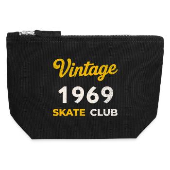 Vintage 1969 Skate Club Retro Geburtsjahr Geschenk - Canvas Reißverschluss-Täschchen (12 x 13 cm) - Schwarz - Vorne