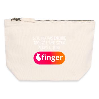 Finger application - Canvas Zip Pouch 12 x 13 cm - nature - Front