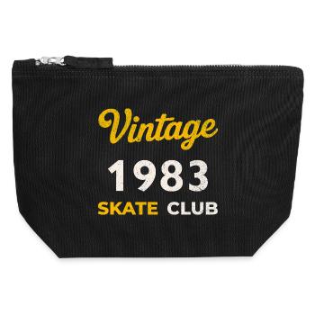 Cadeau vintage de l’année rétro de naissance du Skate Club 1983 - Pochette zippée en toile 12 x 13 cm - noir - Devant