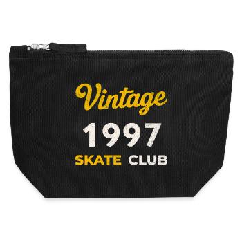 Vintage 1997 Skate Club Retro Geburtsjahr - Canvas Reißverschluss-Täschchen (12 x 13 cm) - Schwarz - Vorne