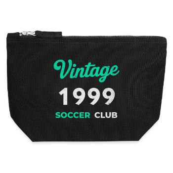 Vintage 1999 – Soccer Club Retro Geburtsjahr - Canvas Reißverschluss-Täschchen (12 x 13 cm) - Schwarz - Vorne