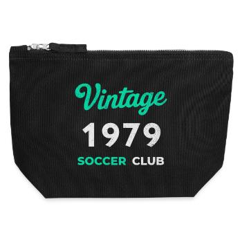 Vintage 1979 – Soccer Club Retro Geburtsjahr - Canvas Reißverschluss-Täschchen (12 x 13 cm) - Schwarz - Vorne