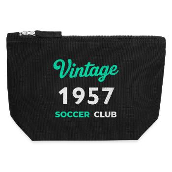 Vintage 1957 – Soccer Club Retro Geburtsjahr - Canvas Reißverschluss-Täschchen (12 x 13 cm) - Schwarz - Vorne