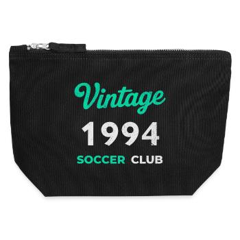 Vintage 1994 – Soccer Club Retro Birth Year - Canvas Zip Pouch 12 x 13 cm - black - Front