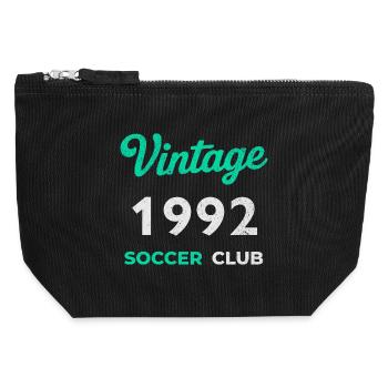 Vintage 1992 – Soccer Club Retro Birth Year - Canvas Zip Pouch 12 x 13 cm - black - Front